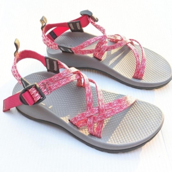 Chaco ZX/1 EcoTread Kids  Girls Size 2 Pink Gray Sandals Athletic Outdoor - Picture 1 of 8